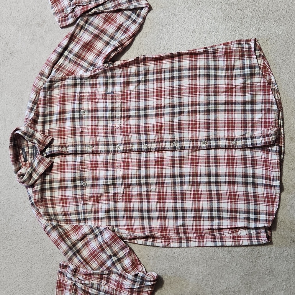 Eddie Bauer Classic Fit TL Plaid Button Down 100% Cotton